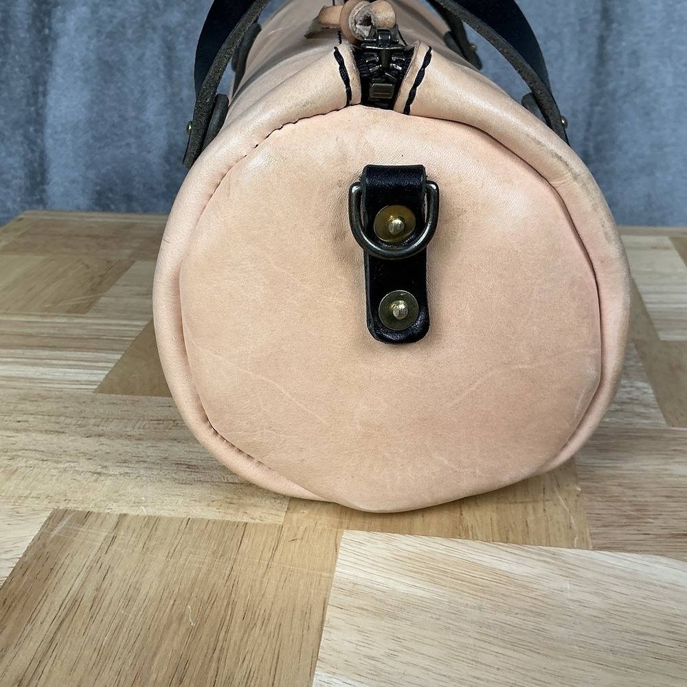 Go Forth Goods Mini Jane Crossbody Bag Natural Veg Tan & Black Strap/Trim Purse - Picture 3 of 16